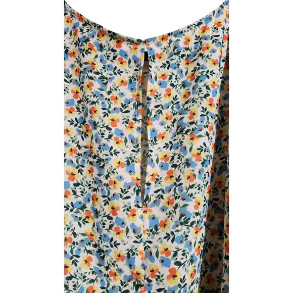 Jason Wu Eloquii Womens Size 22 Blouse White Ditzy Floral Flowy Top Puff Sleeve - Picture 7 of 12